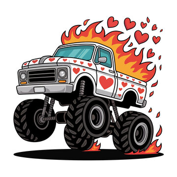 Valentines Day Monster Truck