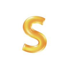 Fototapeta premium Shiny golden 3d bubble letter s, a vibrant and playful typographic element
