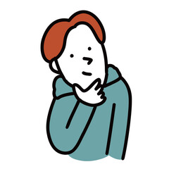 パーカーを着た10代・20代のイラストアイコン