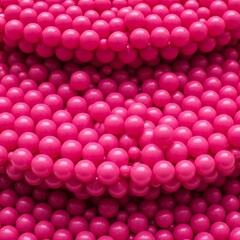 A Pile of Hundreds of Bright Pink Plastic Balls with a Smooth, Shiny Texture