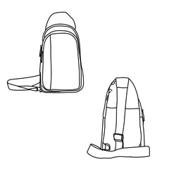 Sling Bag Outline Illustration - Versatile and Stylish Accessory Design.