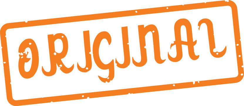 orange original stamp with white background