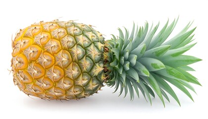Fresh pineapple on white background