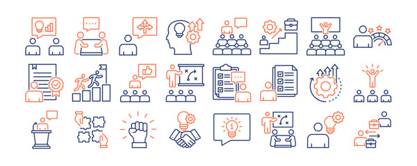 Coaching and Mentoring icon set	