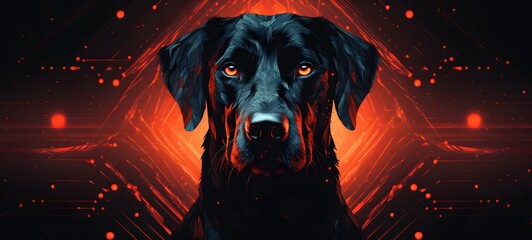 Pointillist Grunge Design Cerberus Demon