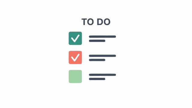 A minimalist icon depicting a to-do list with checked and unchecked tasks, symbolizing task completion and planning.