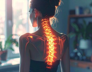 Close-up of a Precision Spinal Model Highlighting Vertebrae and Nerves