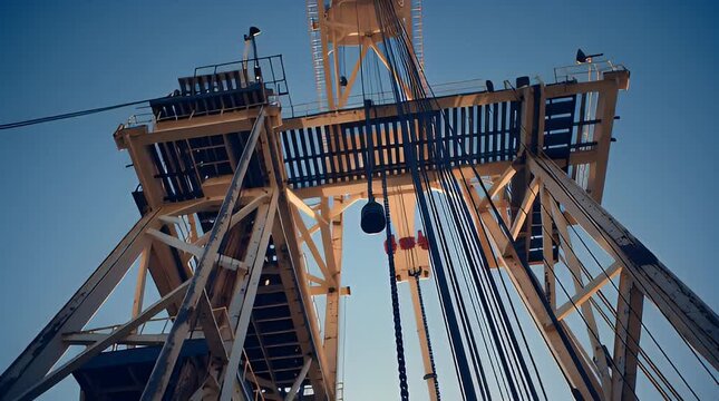 Industrial Crane Structure Under Clear Blue Sky