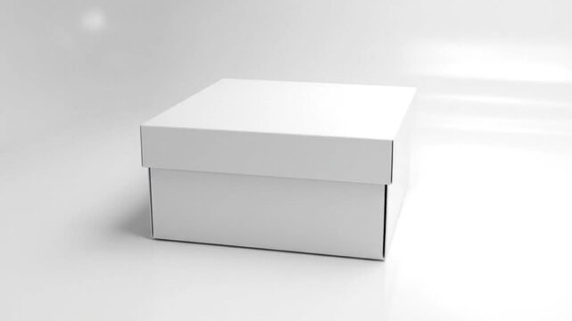 White closed box on white background.