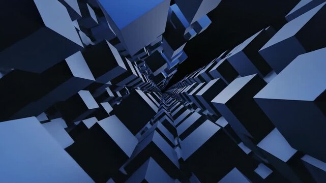 Abstract geometric structure in deep perspective digital art