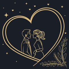 Elegant Black and Gold Luxury Valentine Background