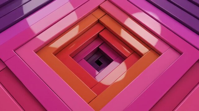 Geometric pattern animation with concentric squares and circles