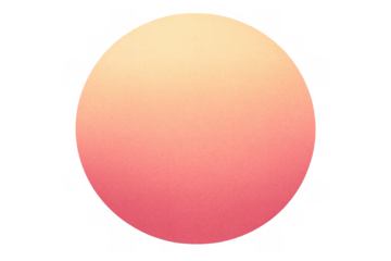 Abstract circle showing a smooth color transition from bright orange to deep red with a subtle textured effect. Transparent background