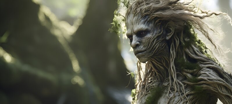 realistic photo of a glossy Troll dryad ,generative AI