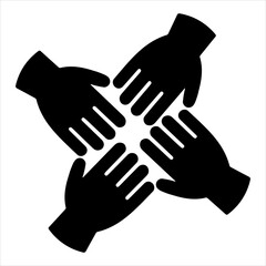 Obraz premium Abstract Startup Office Teamwork Meeting Unity Black and White Logo Icon