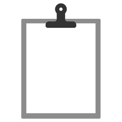 レトロなクリップボードのフレームイラスト　モノクロ、ホワイトペーパー　Web