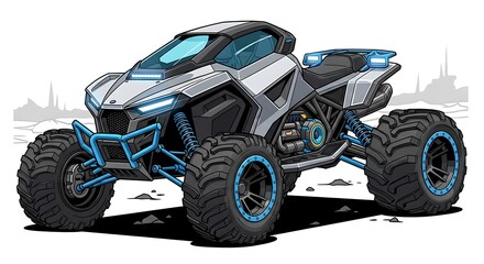 Futuristic Quad Bike Concept Vehicle Design.