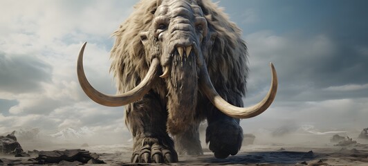 realistic photo of a glossy mammoth fenrir driyad,generative AI