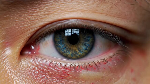 Close up of human eye revealing iris and fine detail