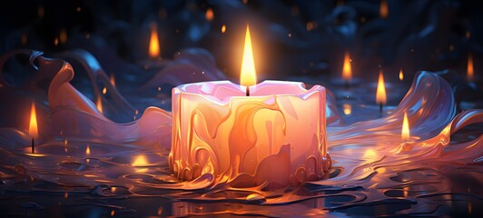 realistic photo of a glossy candle,generative AI