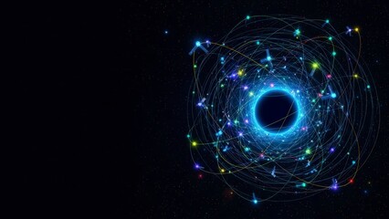 Cosmic Vortex with Swirling Stars and Light.