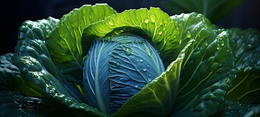 Obraz premium realistic photo of a glossy cabbage,generative AI