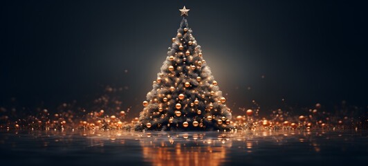 realistic photo of a glossy Christmas tree,generative AI