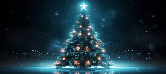 realistic photo of a glossy Christmas tree,generative AI