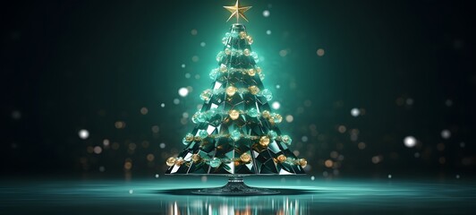 realistic photo of a glossy Christmas tree,generative AI