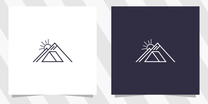 Camp and explore overland mountain logo design 