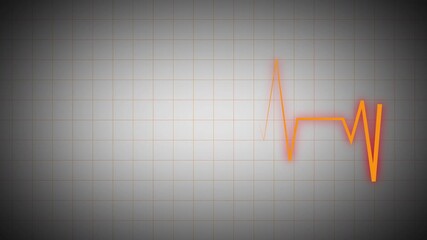 Glowing orange medical waveform displayed on a grid background, ideal for healthcare visuals, monitoring systems, digital diagnostics, technology concepts, and modern clinical presentations. - Powered by Adobe