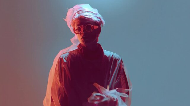 Meditative figure in ethereal light, a symbol of self-reflection and consciousness exploration