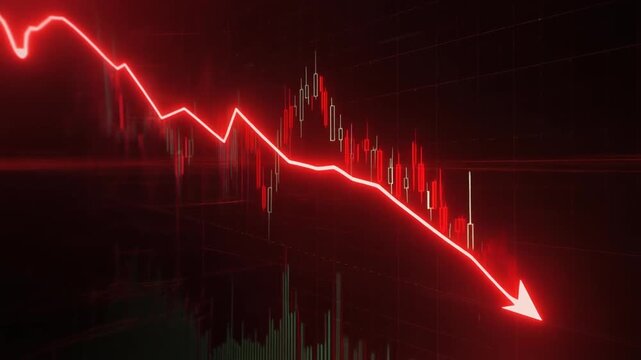 株価 暴落 下落 グラフ ビジネス 動画