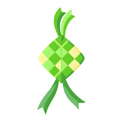 Ketupat traditional food illustration for Eid al-Fitr and Ramadan celebration