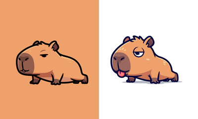 Cartoon Capybara Animal Illustration push up