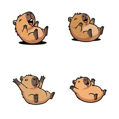 Cartoon Capybara Lying on Its Back.eps