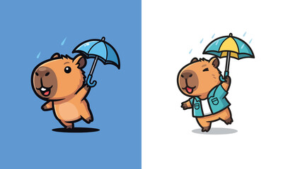 Sleeping Capybara Cartoon Character Illustration .eps