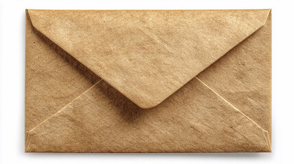 Envelope made of brown paper on a plain background