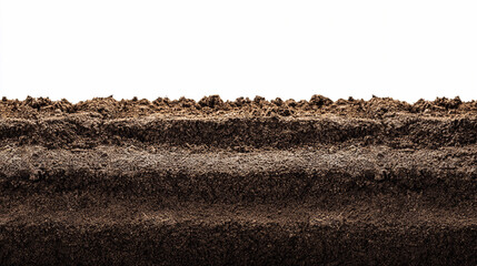 Soil layer showing different textures and colors in natural setting