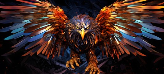 realistic photo of a glossy Devil griffin,generative AI