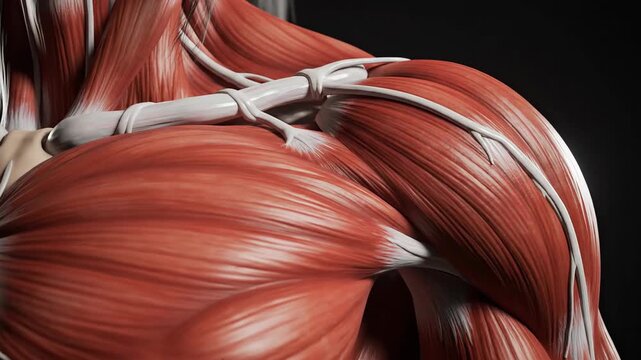 Human muscle anatomy close up 3 d render study and visualization