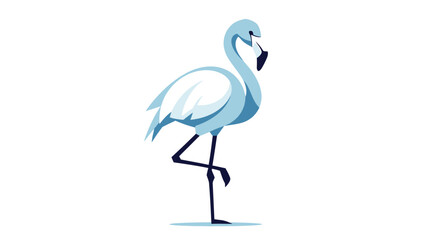 Fototapeta premium blue flamingo standing on one leg.
