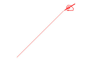 右肩上がりの線グラフ - 右肩上がりの線グラフと赤色のペンで、売り上げ急増の線グラフのイメージ
