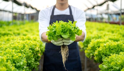 Freshly Harvested Lettuce in Greenhouse - A Farmers Pride.