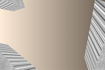 モダンな幾何学模様が散らばるフレーム背景　茶色 