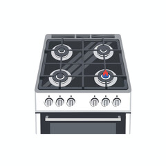 Fototapeta premium Modern Gas Stove Top with Oven