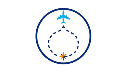 Airplane Route Icon: Departure, Destination, Navigation, Travel Planning