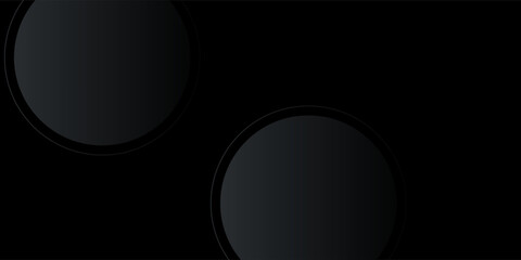 Dark abstract background with dynamic gradient circles. Creative design of overlapping circles. Simple and modern geometric pattern elements for covers, banners, certificates, and cards. Eps. 2