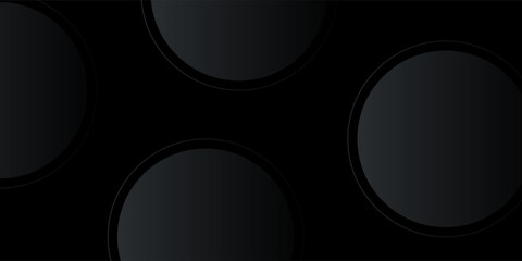 Dark abstract background with dynamic gradient circles. Creative design of overlapping circles. Simple and modern geometric pattern elements for covers, banners, certificates, and cards. Eps. 2
