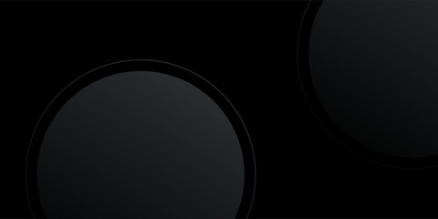 Dark abstract background with dynamic gradient circles. Creative design of overlapping circles. Simple and modern geometric pattern elements for covers, banners, certificates, and cards. Eps. 2